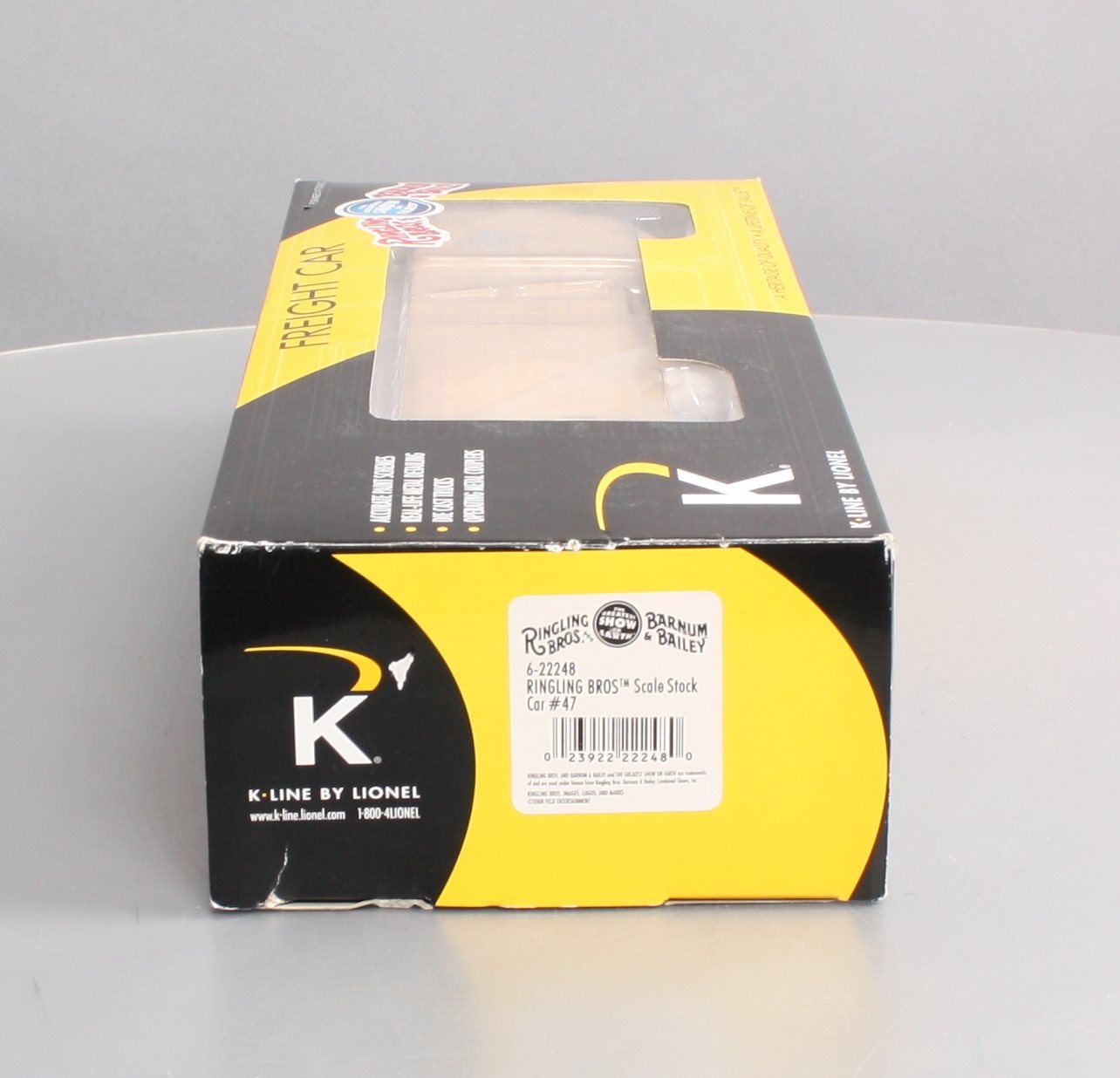 K-Line 6-22248 O Gauge Ringling Brothers Scale Stock Car #47 (Gold) NIB