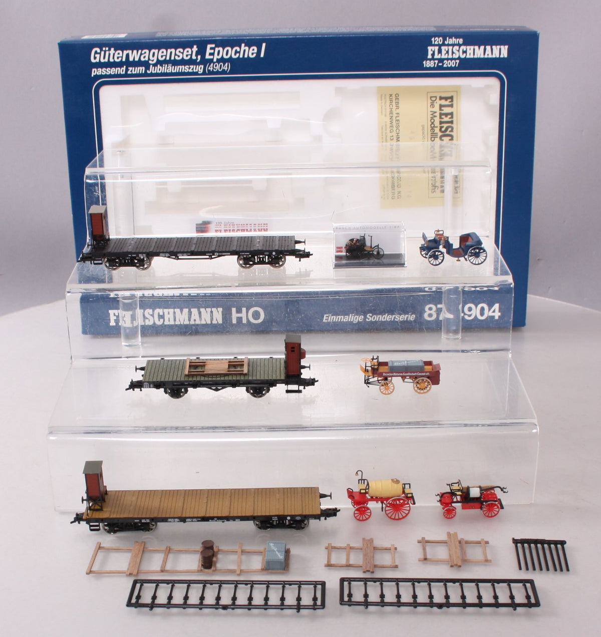 Fleischmann 874904 HO Eppch I Flat Car Set w/Goods Wagons LN/Box