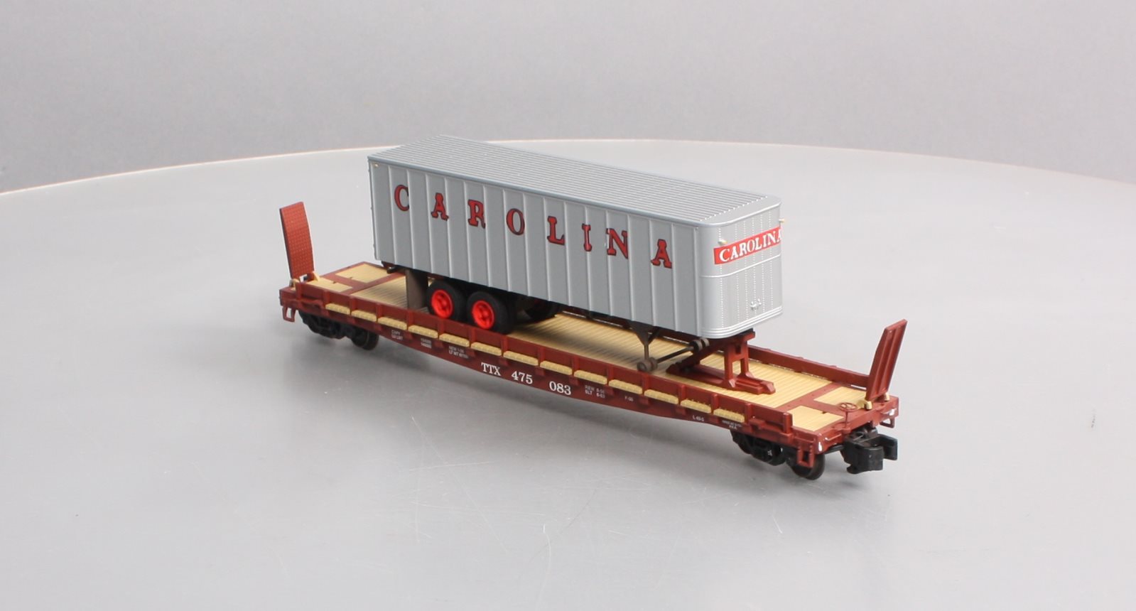 S-Helper Service 00307-6 S Gauge TOFC TTX#2 w/Carolina Trailer #475083 EX/Box