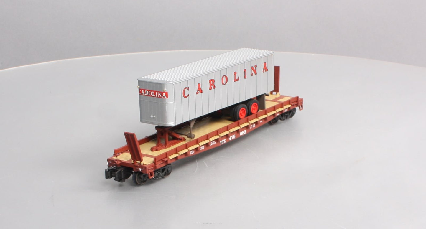 S-Helper Service 00307-6 S Gauge TOFC TTX#2 w/Carolina Trailer #475083 EX/Box