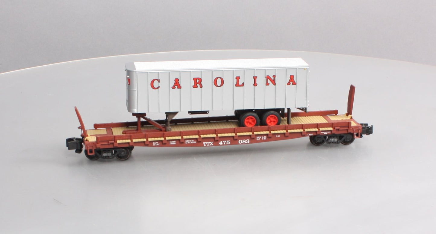 S-Helper Service 00307-6 S Gauge TOFC TTX#2 w/Carolina Trailer #475083 EX/Box