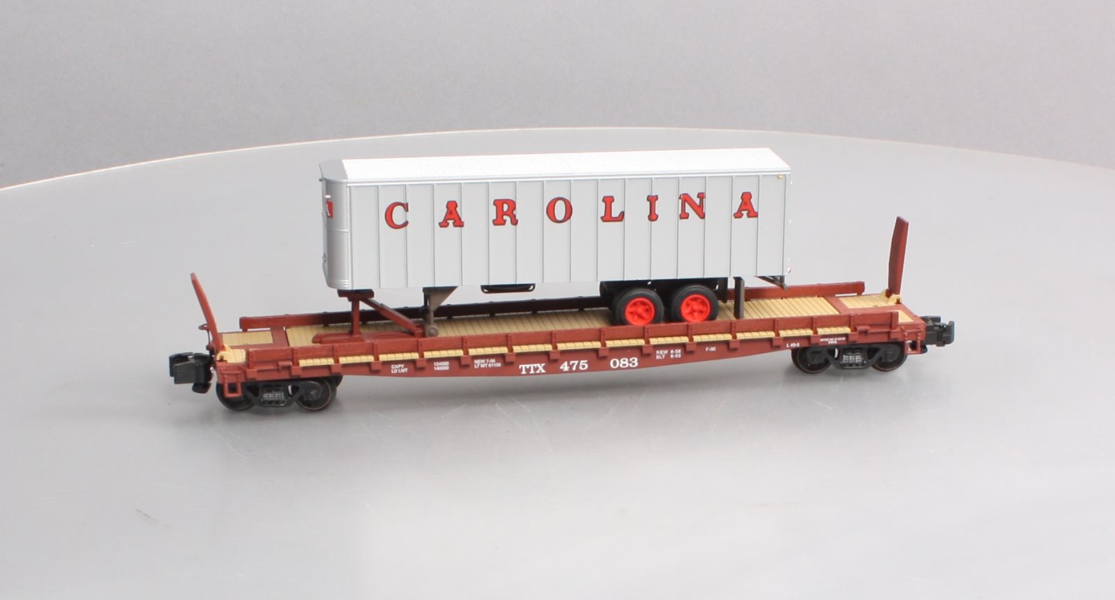 S-Helper Service 00307-6 S Gauge TOFC TTX#2 w/Carolina Trailer #475083 EX/Box
