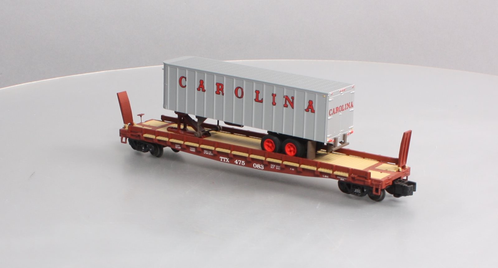 S-Helper Service 00307-6 S Gauge TOFC TTX#2 w/Carolina Trailer #475083 EX/Box