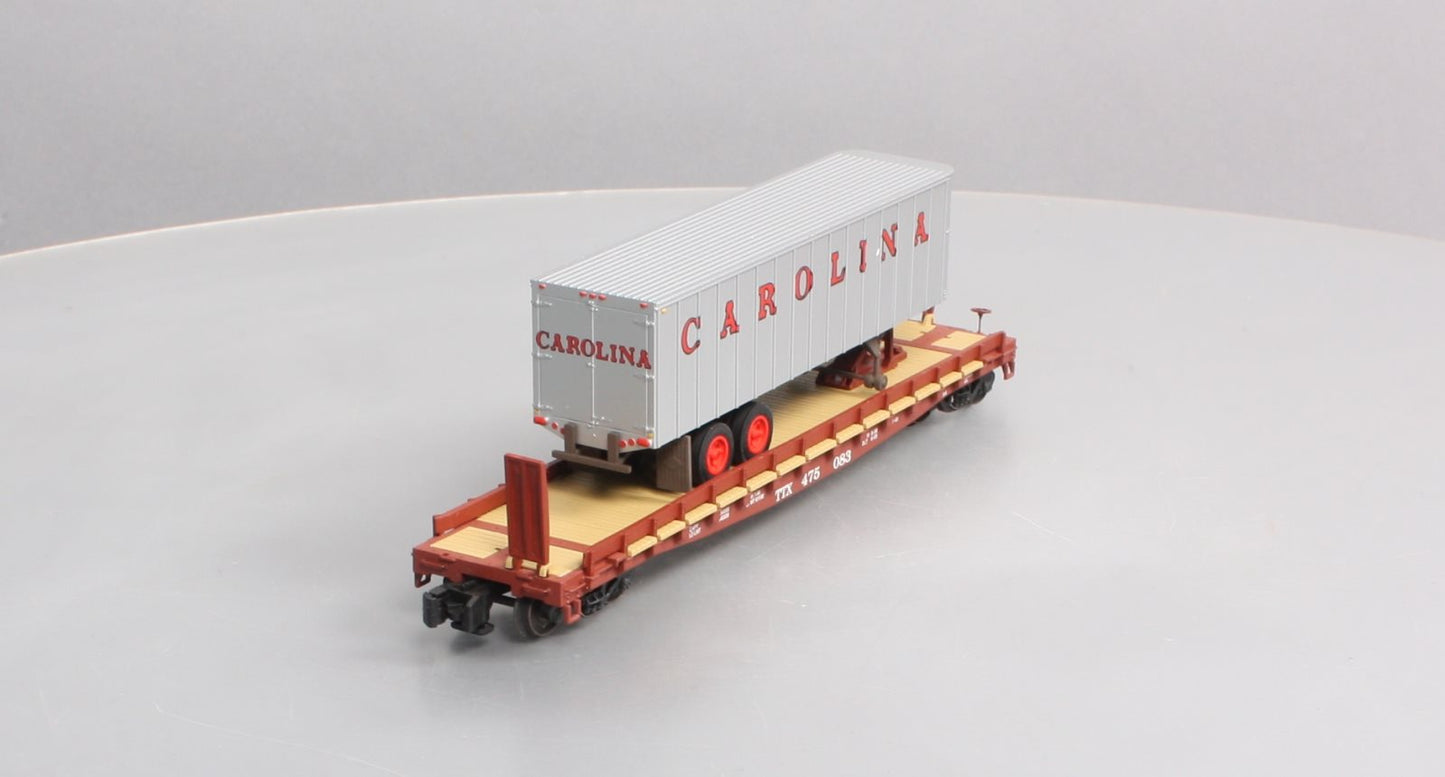 S-Helper Service 00307-6 S Gauge TOFC TTX#2 w/Carolina Trailer #475083 EX/Box