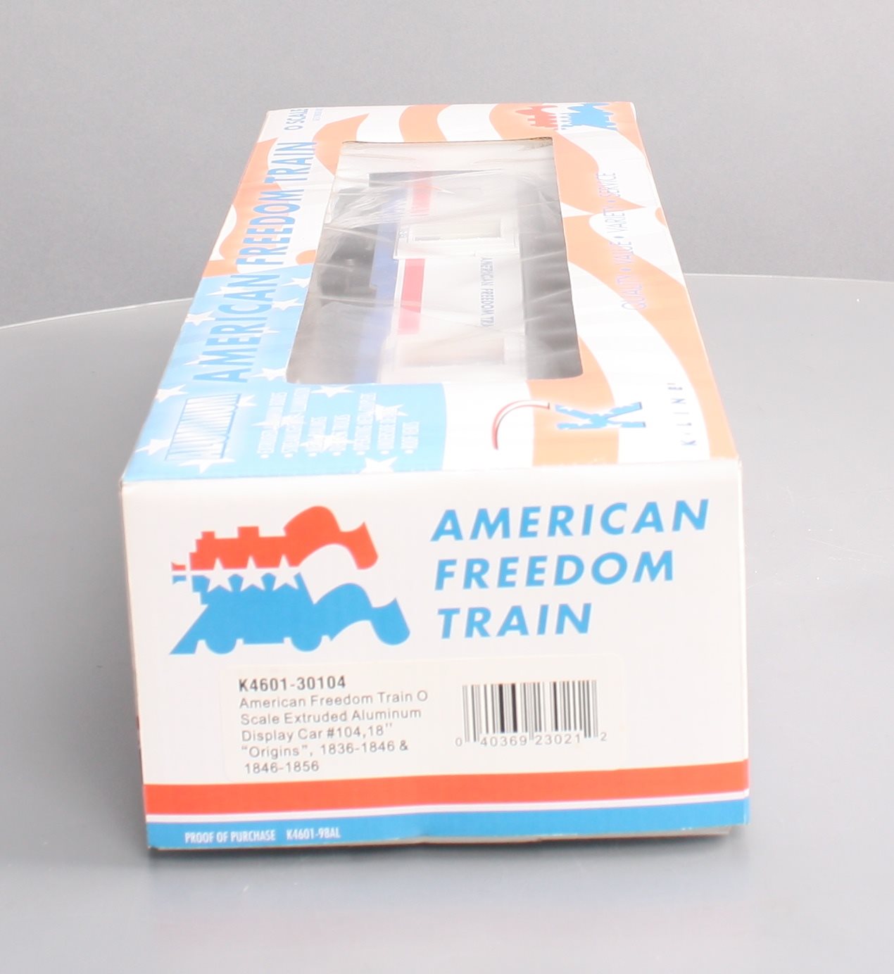 K-Line K4601-30104 O Gauge American Freedom Train 18" Aluminum Display Car #104 LN/Box