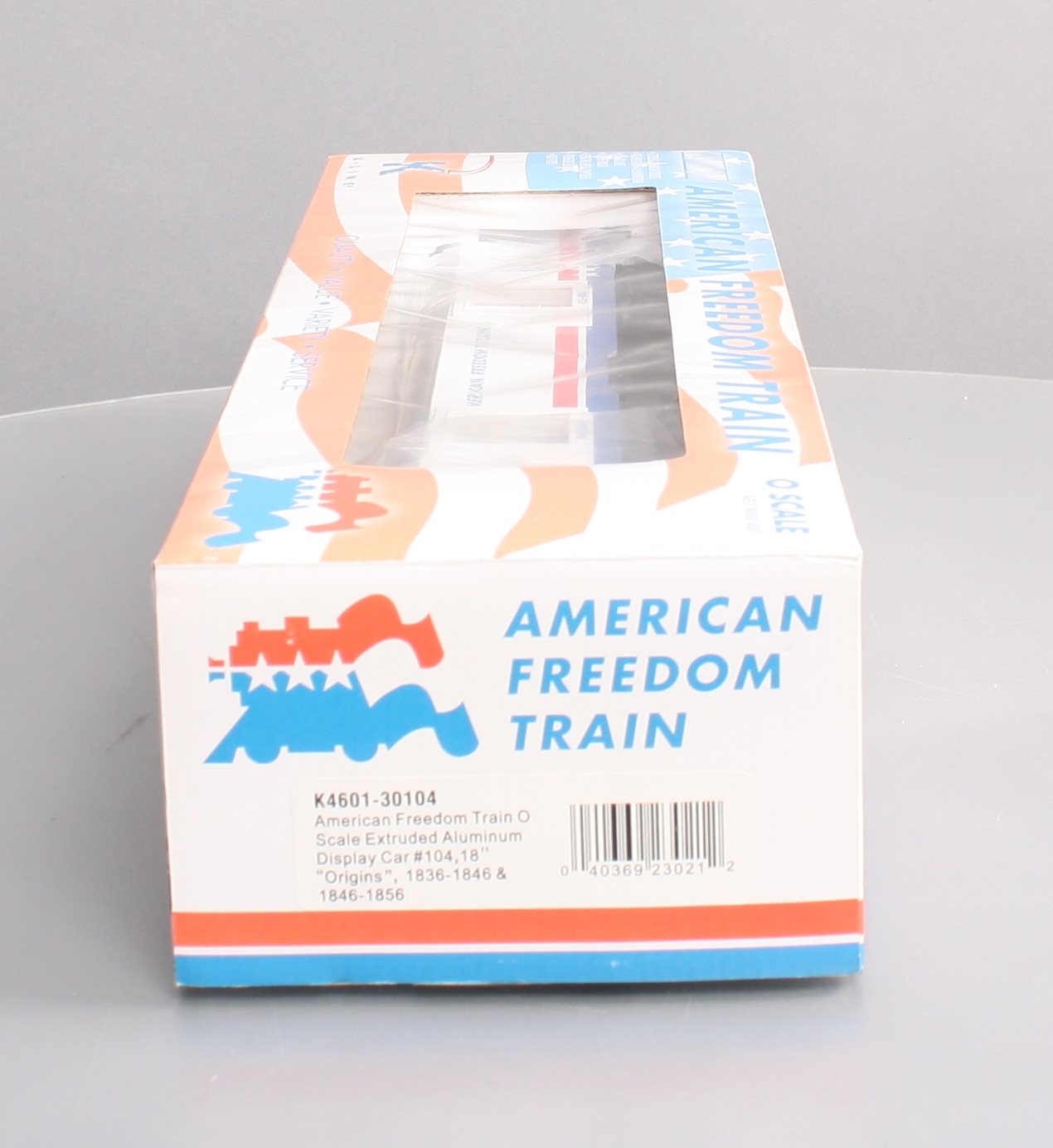 K-Line K4601-30104 O Gauge American Freedom Train 18" Aluminum Display Car #104 LN/Box