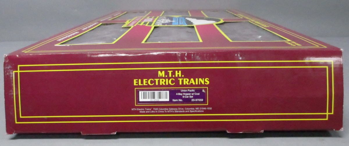 MTH 20-97059 O Union Pacific 4-Bay Hopper Cars w/Coal Load (Set of 6) LN/Box