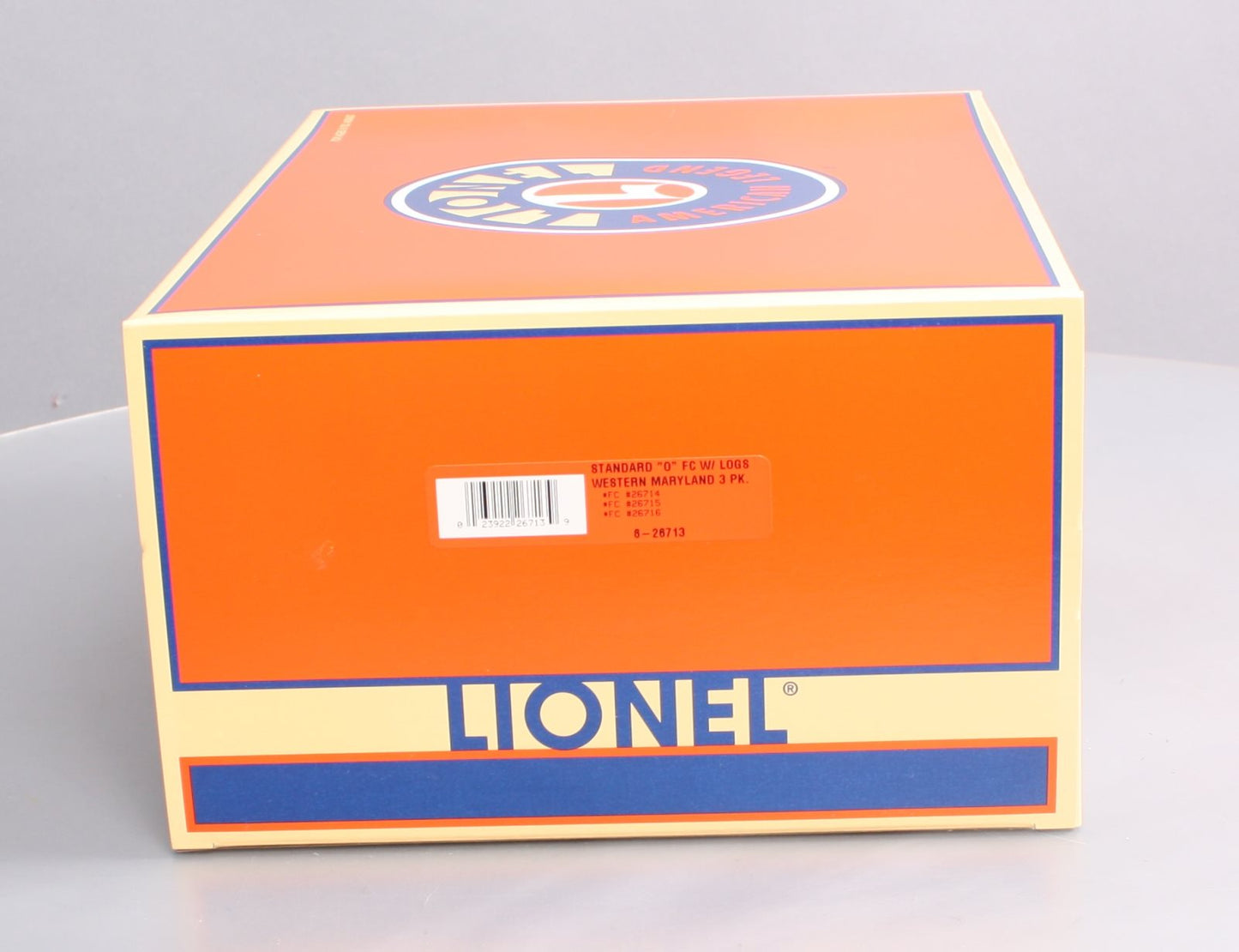 Lionel 6-26713 O Gauge Western Maryland 3-Car Standard Flatcars w/Log Loads Set MT/Box