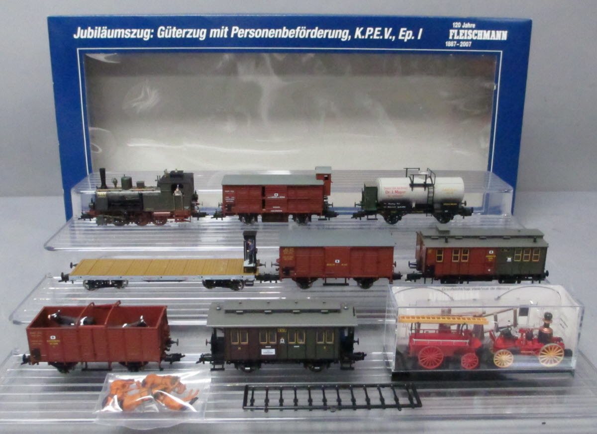 Fleischmann 4904 HO Jubilee KPEV Epoch I  Steam, Freight & Passenger Set LN/Box