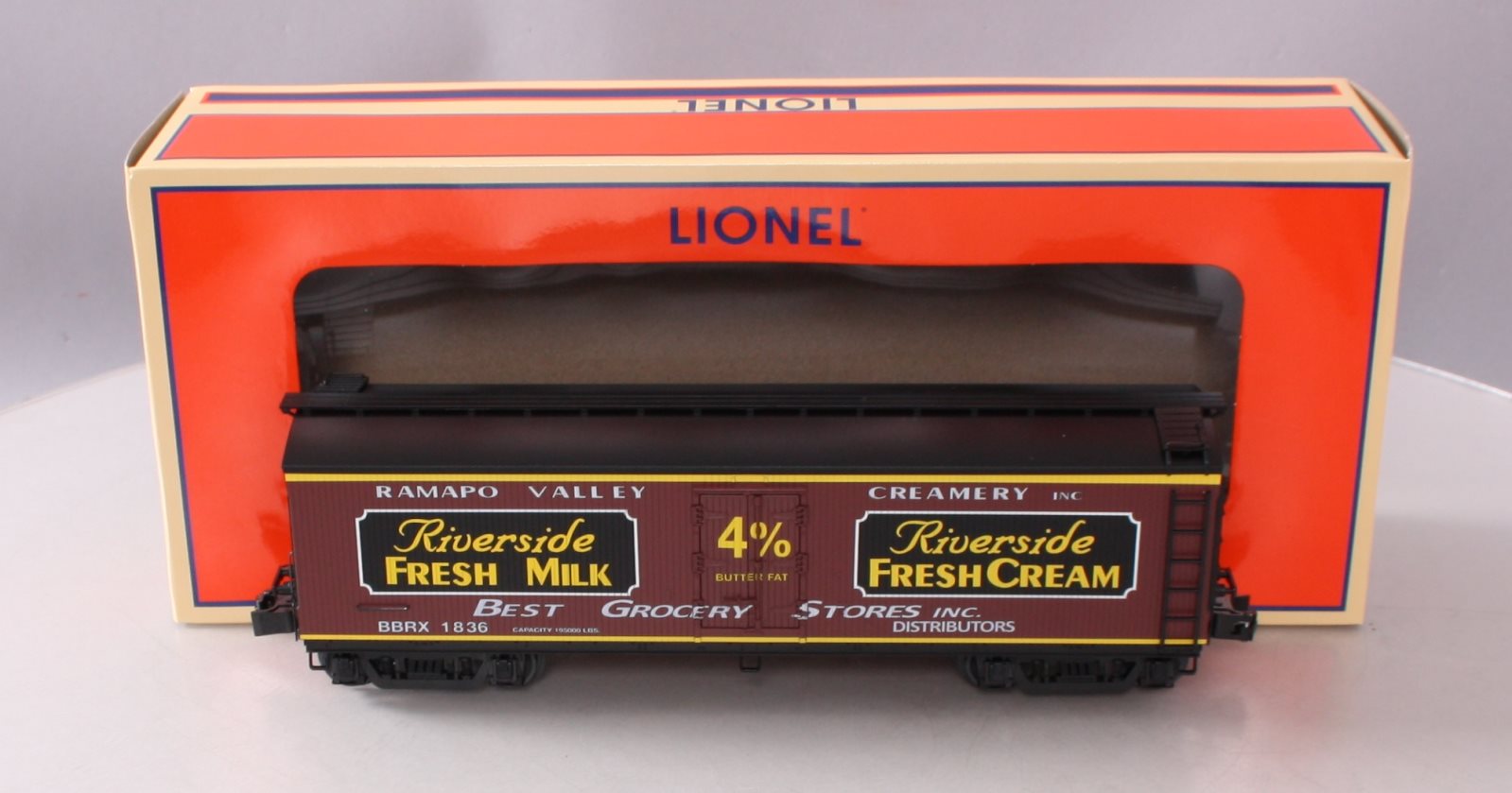 Lionel 658286 O Gauge METCA Riverside Milk Car #1836 LN/Box