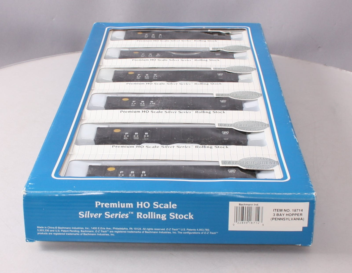 Bachmann 18714 HO Scale Pennsylvania 3-Bay 100-Ton Open Hopper Car Set LN/Box