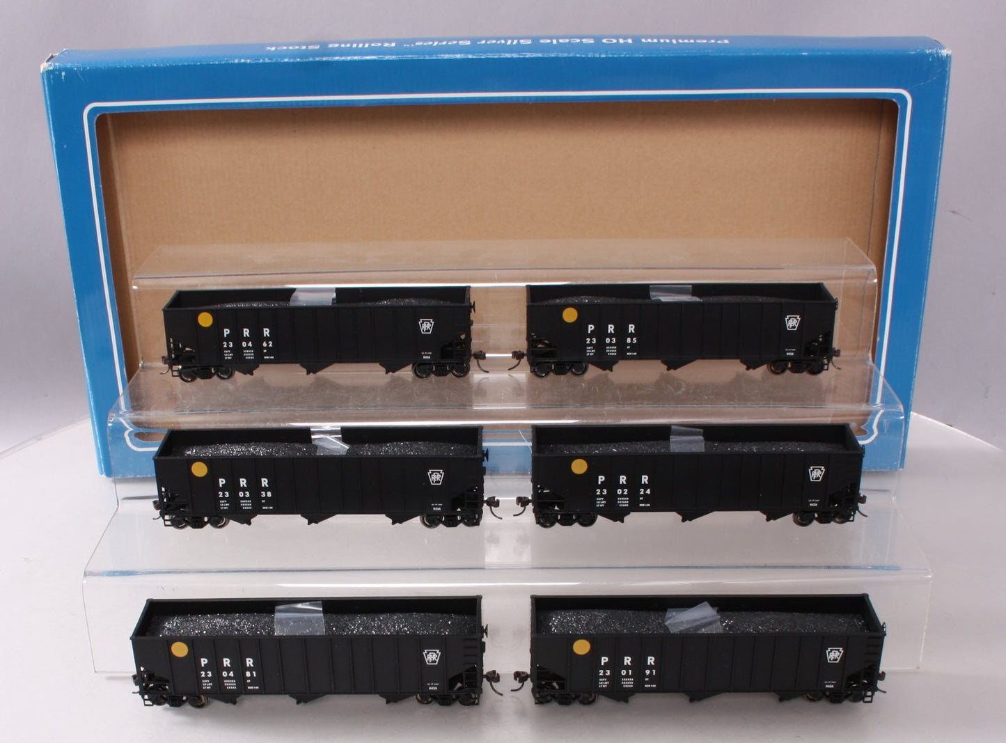 Bachmann 18714 HO Scale Pennsylvania 3-Bay 100-Ton Open Hopper Car Set LN/Box