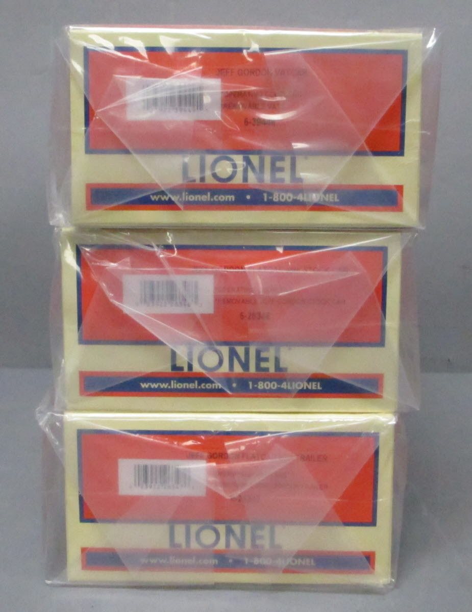Lionel 7-11011 O Gauge Jeff Gordon NASCAR Expansion Pack (Set of 3) NIB