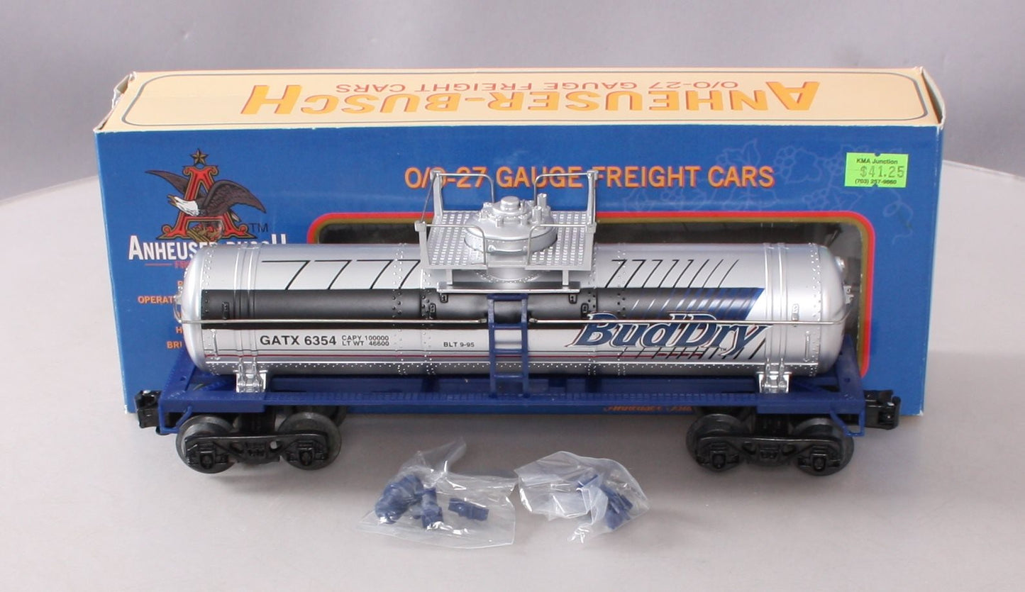 Anheuser-Busch k-6354 O Gauge Bud Dry Single Dome Tank Car EX/Box