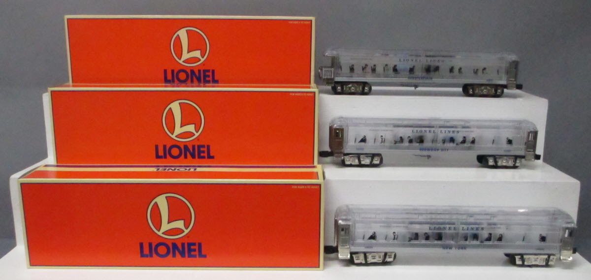 Lionel 6-29086 O Platinum Ghost Clear Shell Madison Passenger Cars (Set of 3) LN/Box