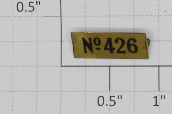 Lionel 426-3 Brass Coral Isle Stephen Girard Number Plate