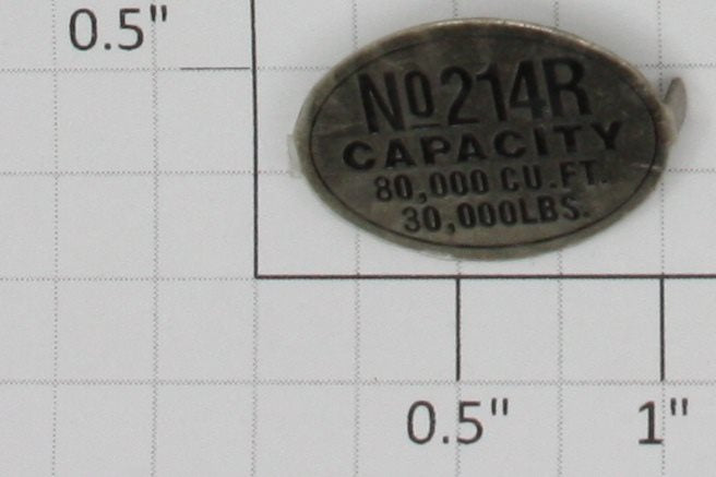 Lionel 214R-2 Nickel Capacity Nameplate for Refrigerated Car - Alternate