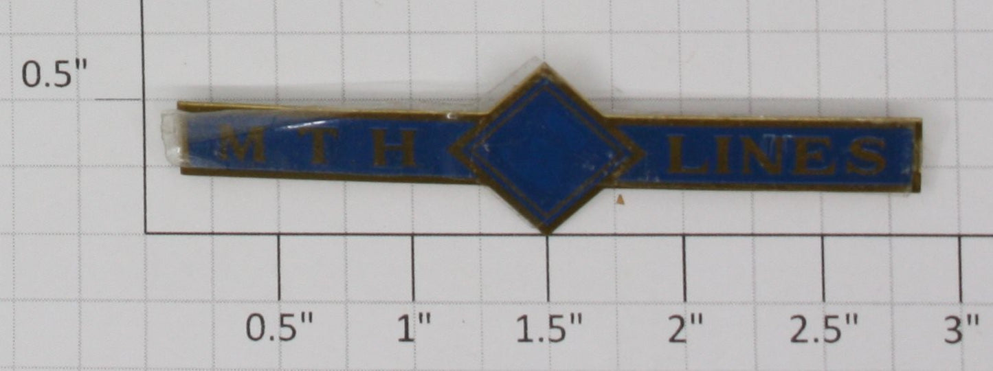 MTH 101X MTH Lines Blue / Brass Nameplate