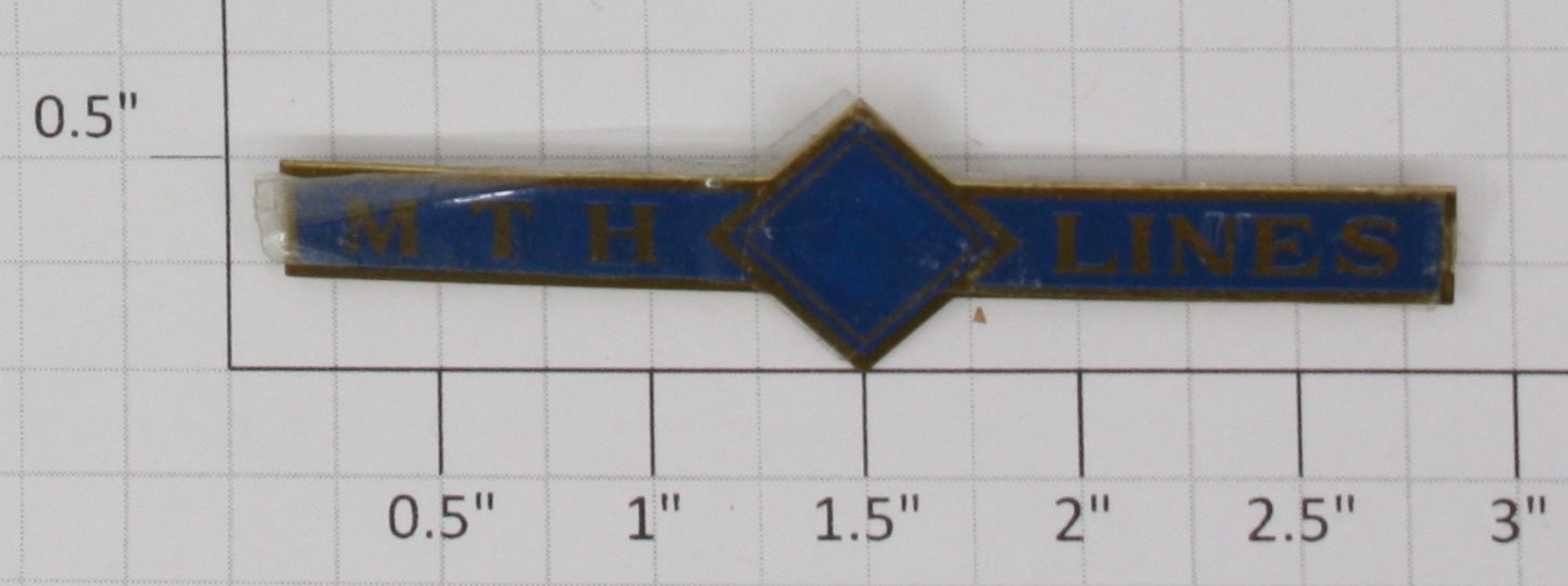 MTH 101X MTH Lines Blue / Brass Nameplate