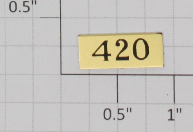 Lionel 420-1 Brass Faye Blue Comet Number Plate w/ Adhesive Tape