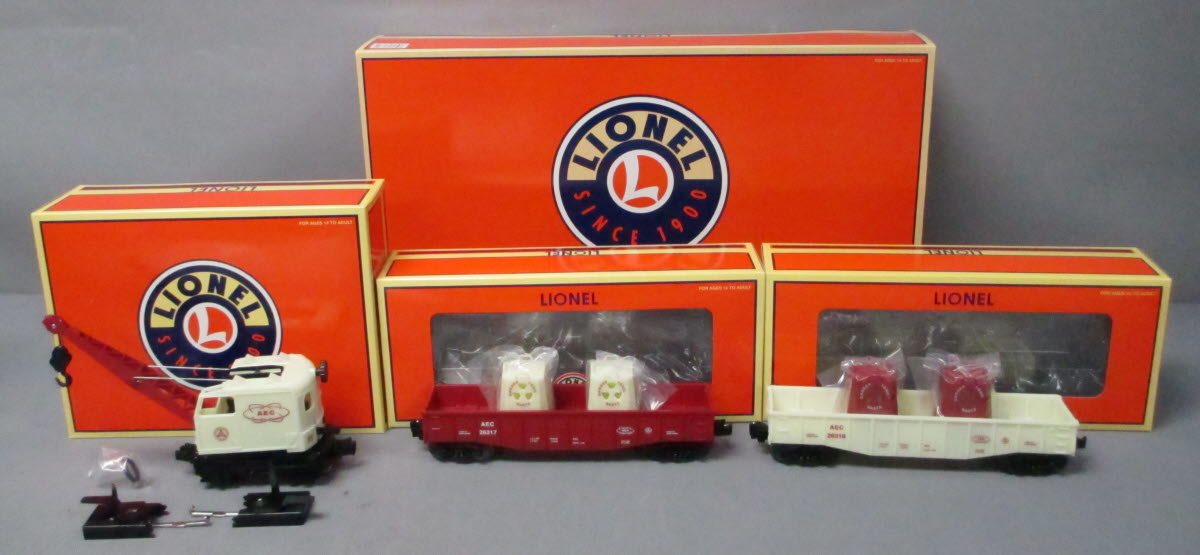 Lionel 6-31774 O Gauge AEC Radioactive Transport Burro Crane Set LN/Box