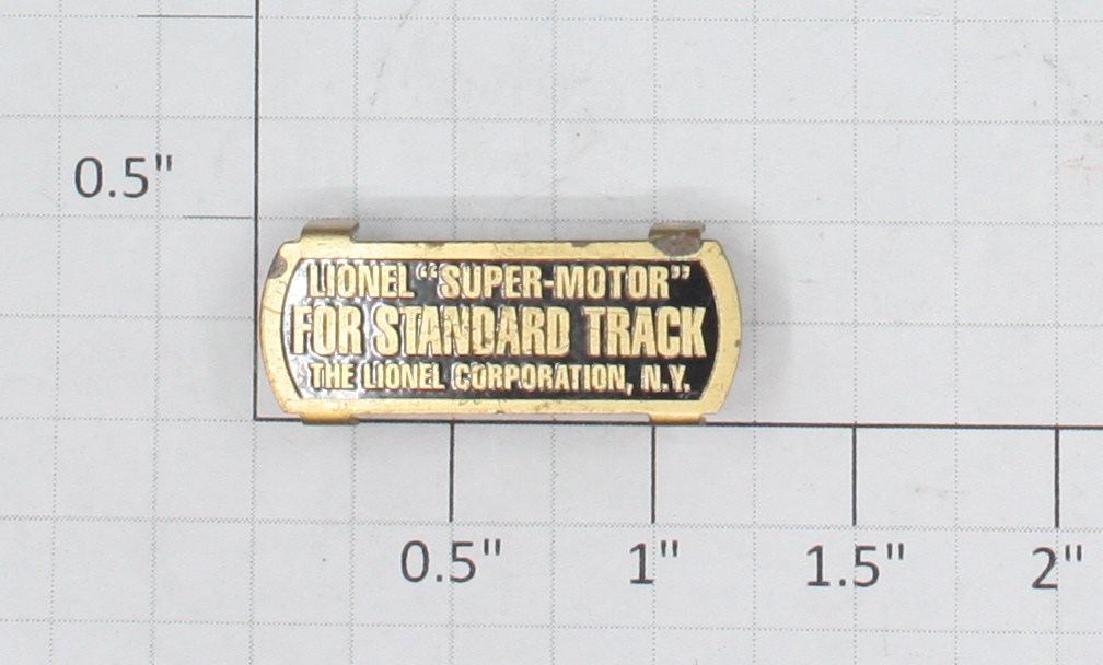 Lionel SM-59 Super Motor Collector Pickup Nameplate