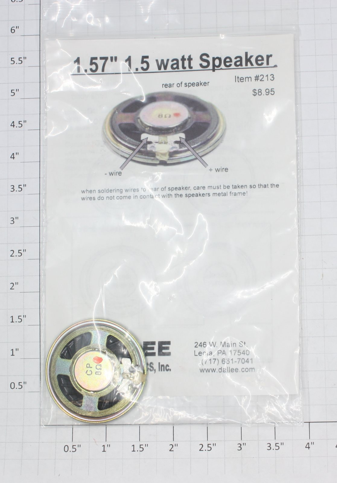Dallee 213 1.5 Watt 8 Ohm Speaker