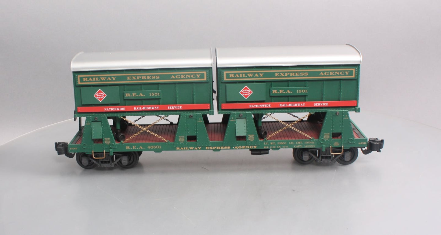 Aristo-Craft 46501 G Scale REA Piggyback Flatcar #1501 - Metal Wheels