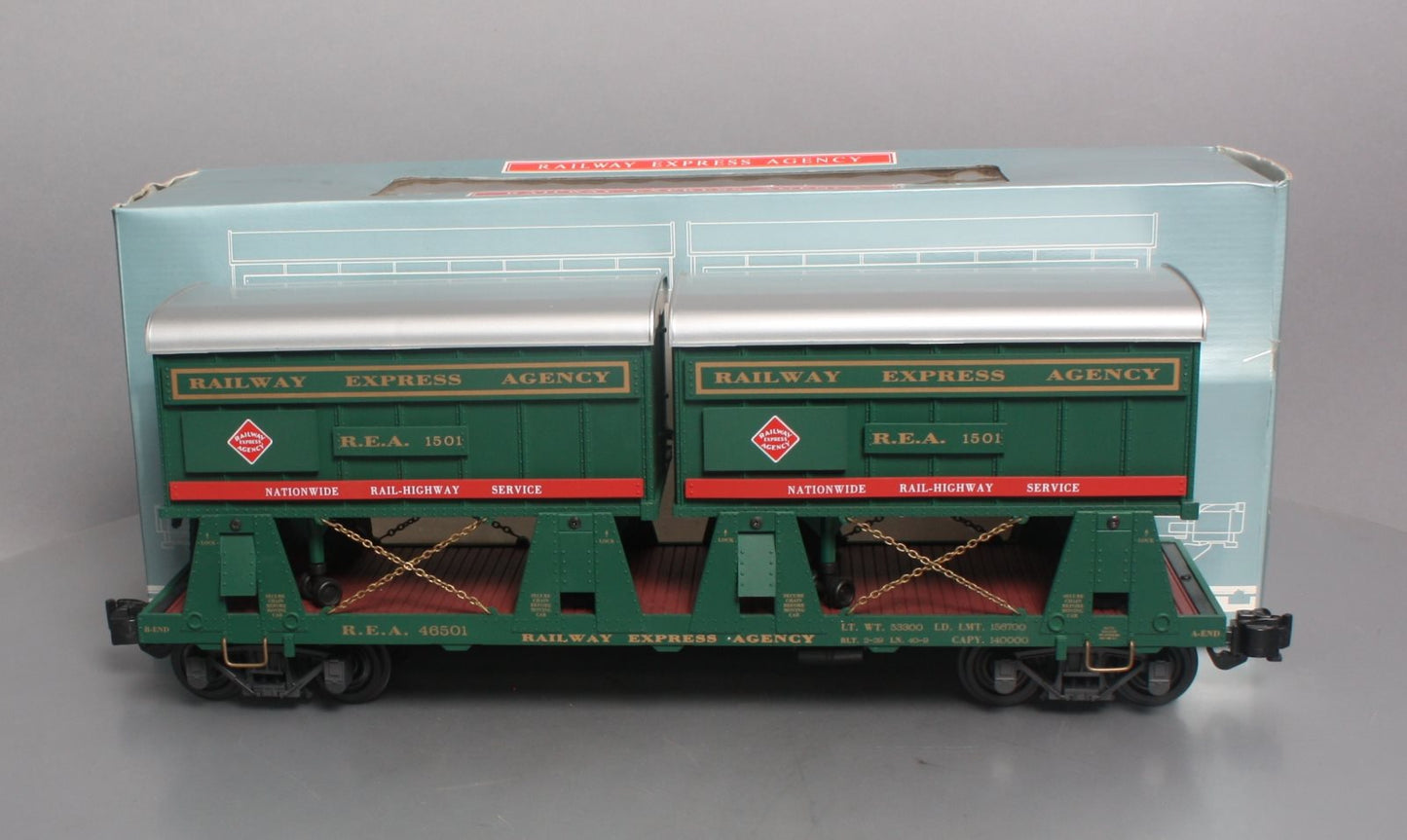 Aristo-Craft 46501 G Scale REA Piggyback Flatcar #1501 - Metal Wheels
