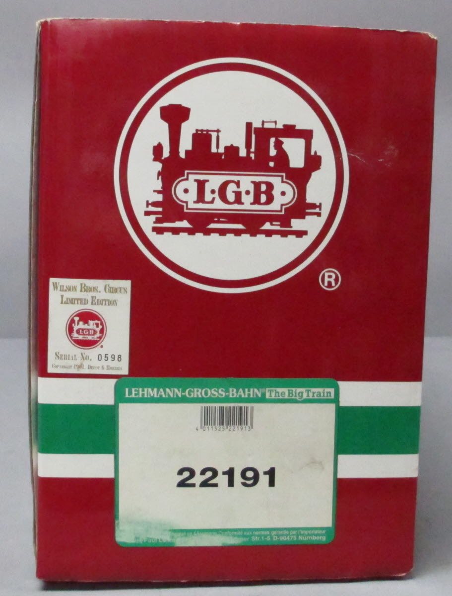LGB 22191 G Scale Wilson Bros. Circus 2-6-0 Steam Locomotive & Tender VG/Box