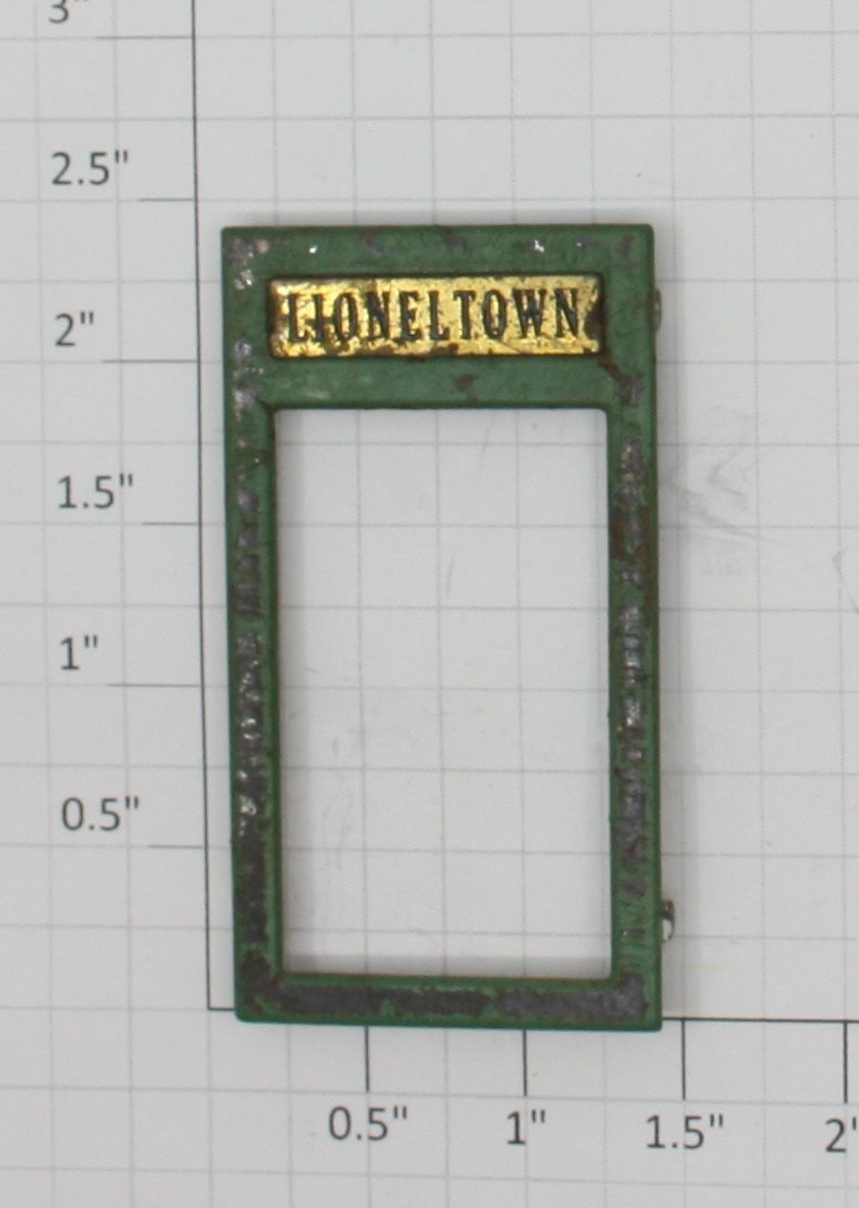 Lionel 127-105 Lioneltown Green Door Frame w/ Brass Nameplate