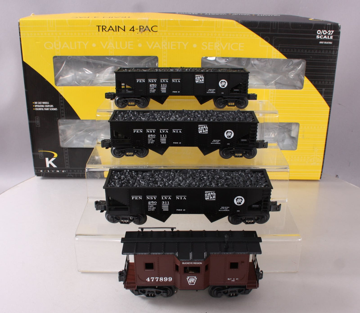 K-Line K622-1892A Pennsylvania RR Freight 4-Car Set LN/Box