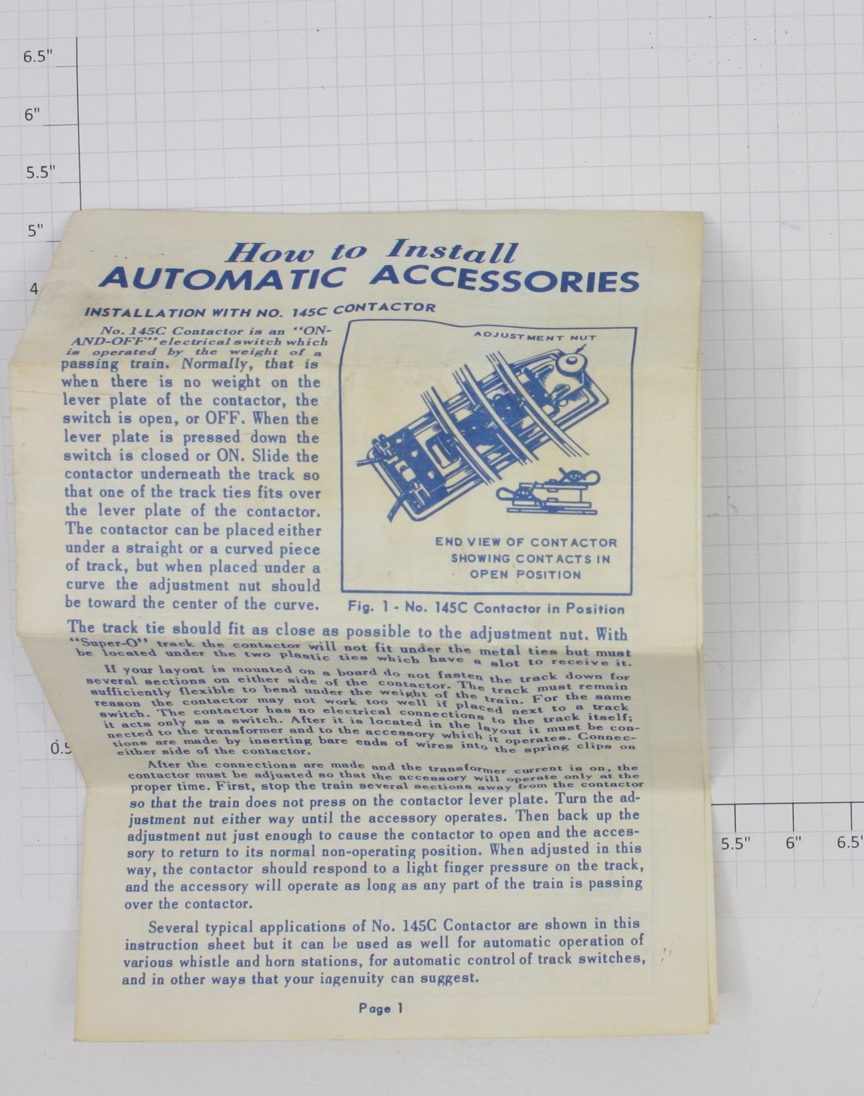 Lionel 145-56X Instruction Sheet 7/59