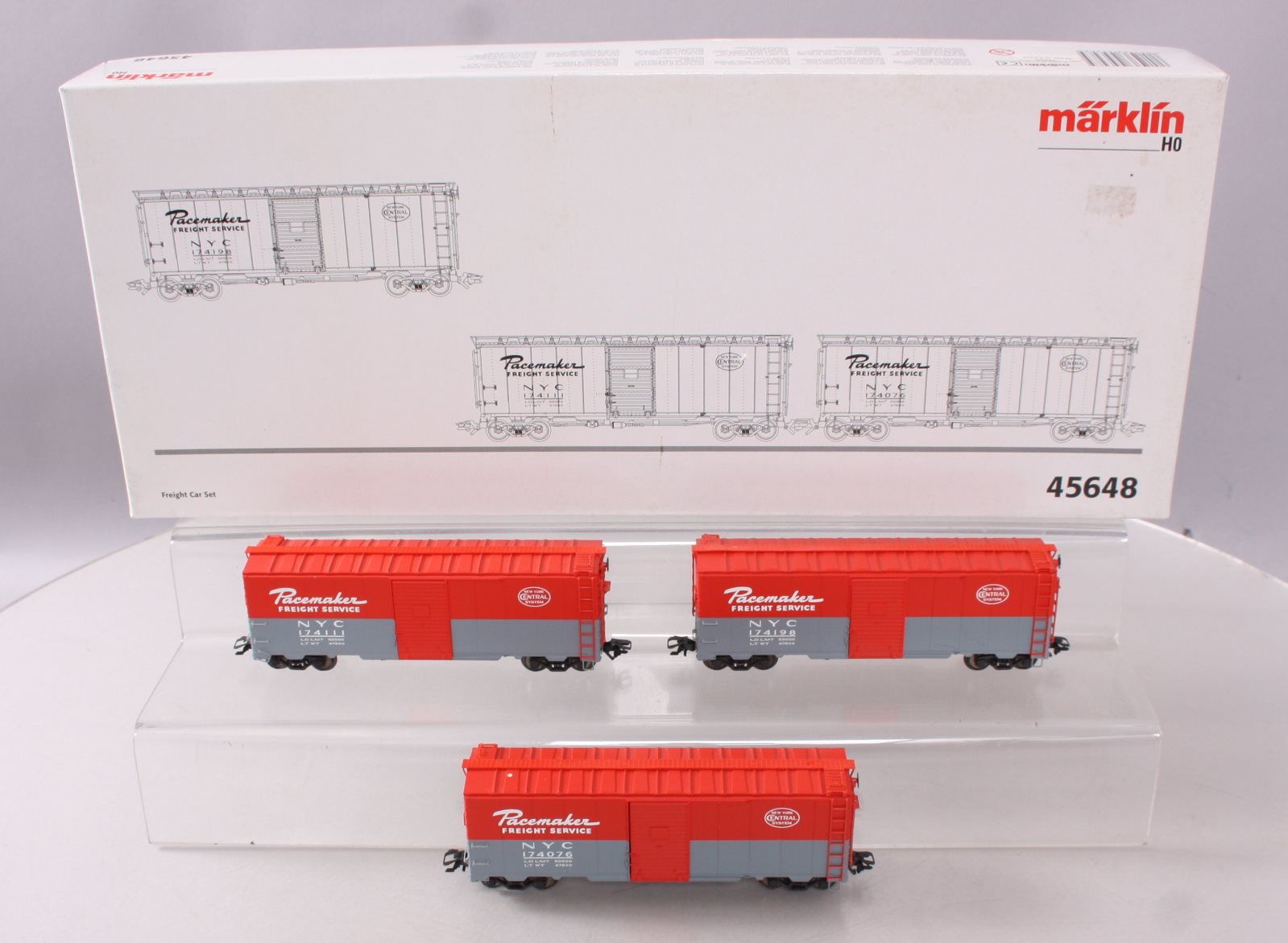 Marklin 45648 HO Scale New York Central Pacemaker Boxcar Set LN/Box