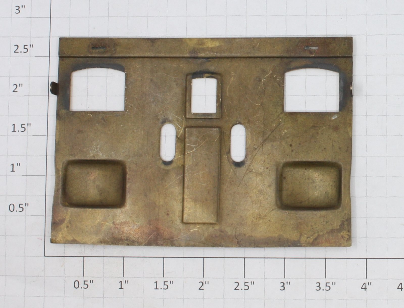 Lionel 380E-10 380E Brass Door and Window Insert Plate with Red Lettering