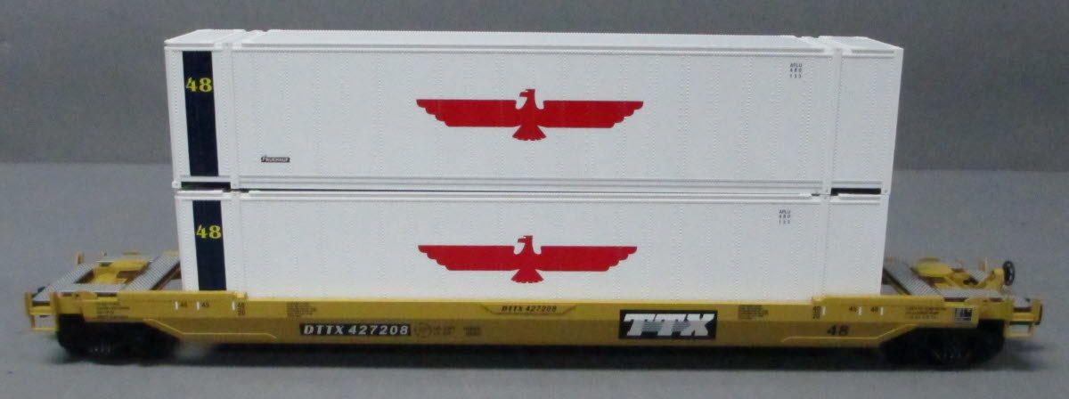 MTH 20-9501L O Gauge TTX Husky Stack Car w/ Containers #427208 LN/Box