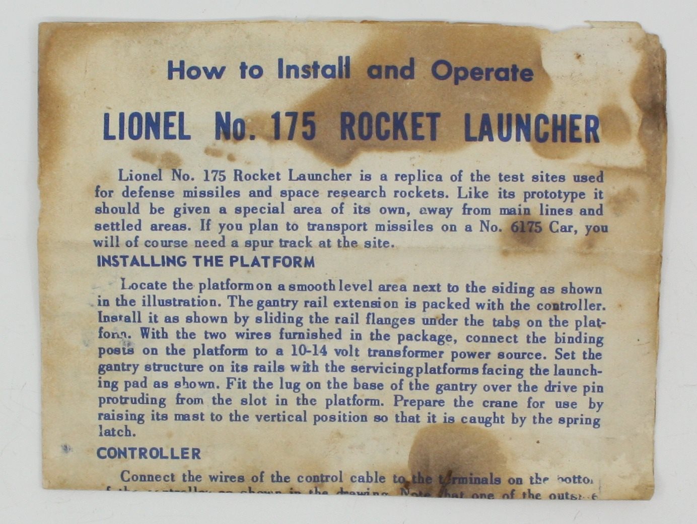 Lionel 175-69 Instruction Sheet 6/59