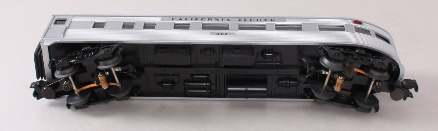 MTH 30-6053 O California Zephyr Streamlined Observation Car #302 LN/Box