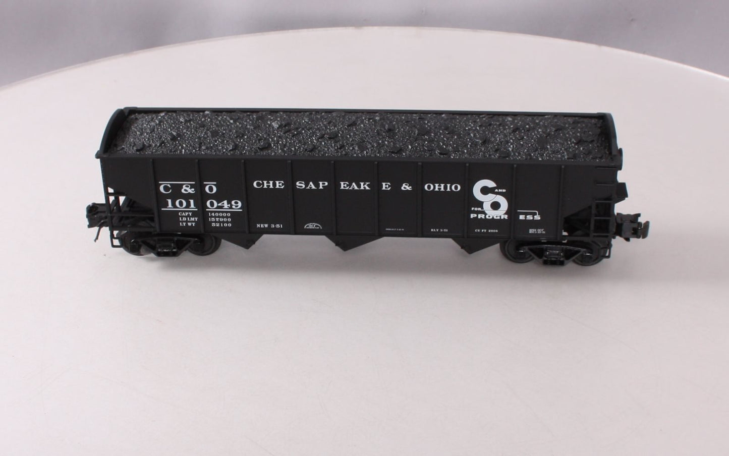 Atlas 902-2 O Gauge Chesapeake & Ohio AAR 3-Bay Hopper Car #101049 (3 Rail) LN/Box