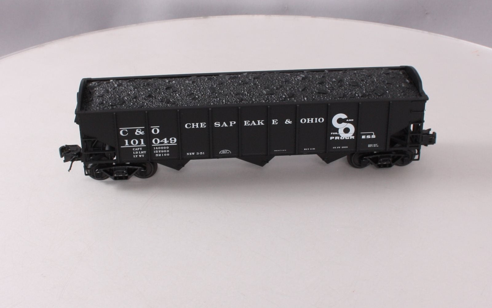 Atlas 902-2 O Gauge Chesapeake & Ohio AAR 3-Bay Hopper Car #101049 (3 Rail) LN/Box
