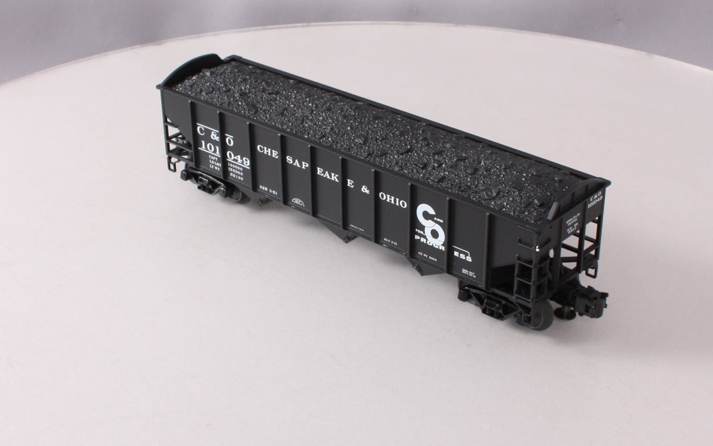 Atlas 902-2 O Gauge Chesapeake & Ohio AAR 3-Bay Hopper Car #101049 (3 Rail) LN/Box