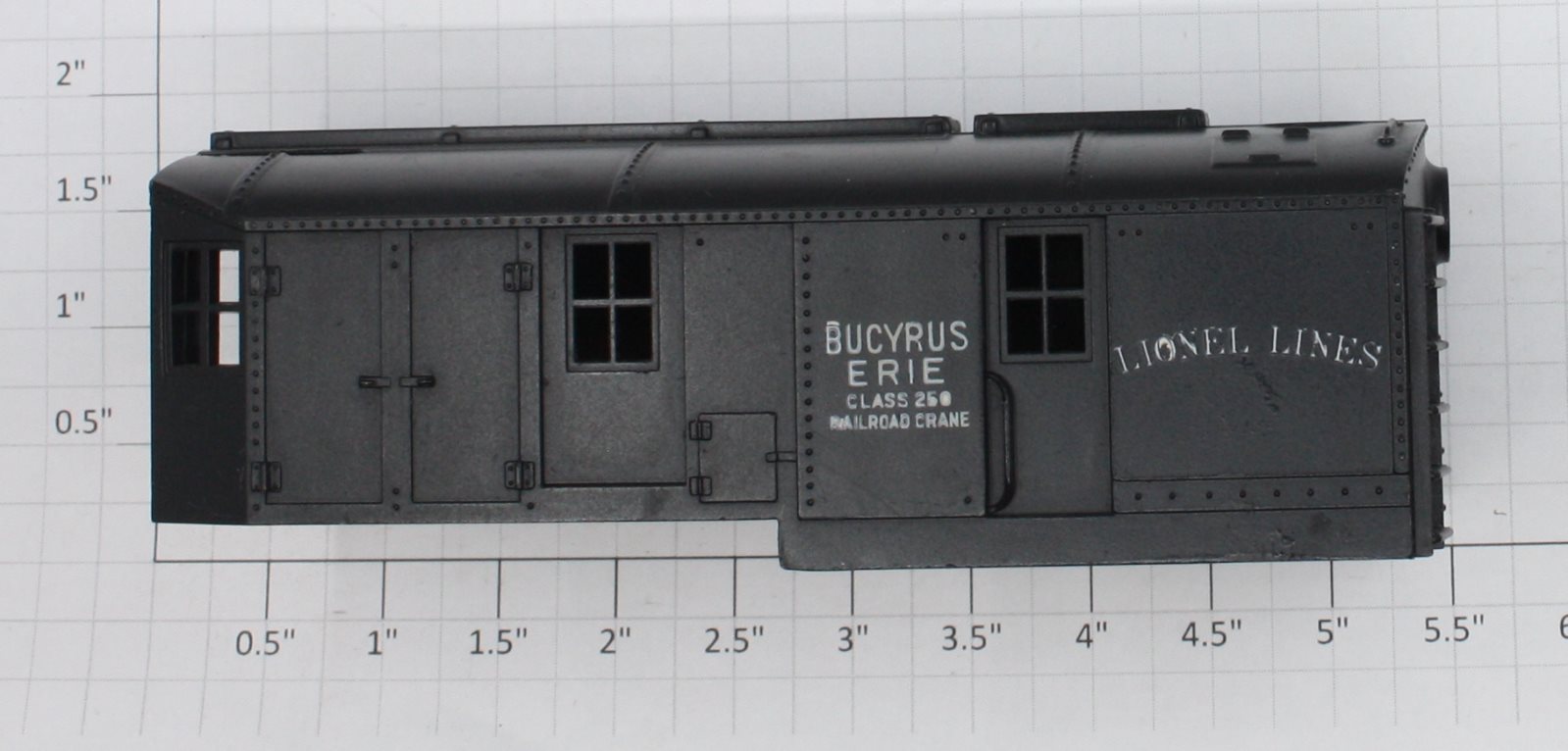 Lionel 2460-2 O Gauge Black Bucyrus Erie Crane Cab with Closed Smokestack Hole