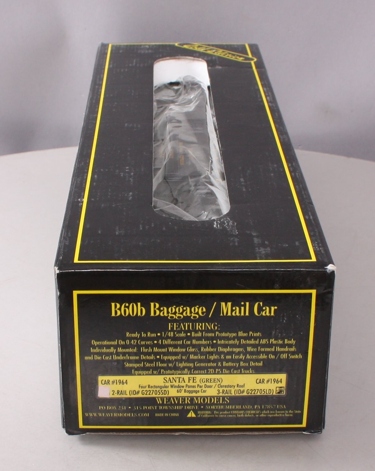 Weaver G22705LD O Santa Fe B60b Baggage/Mail Car 3-Rail LN/Box