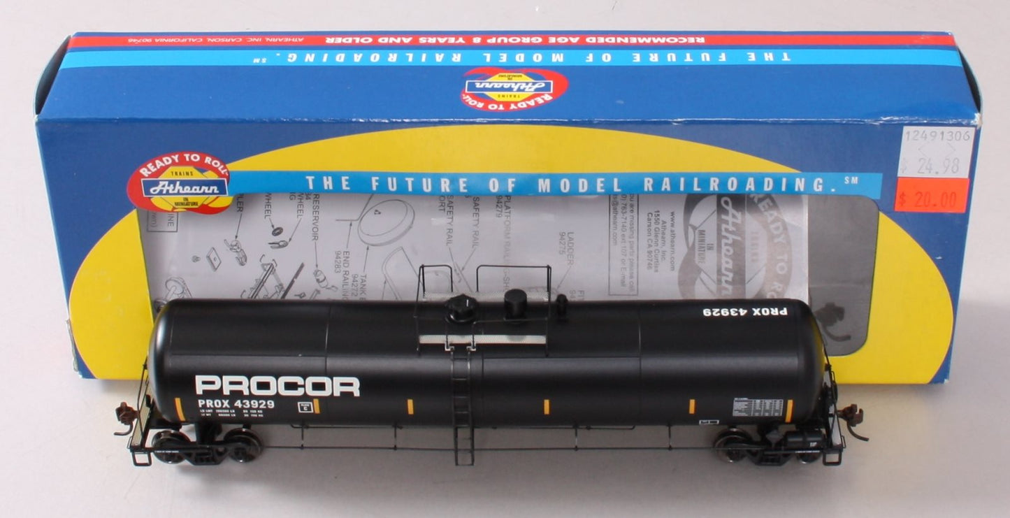 Athearn 94256 HO Scale Procor 30k Gallon Ethanol Tank Car #43929 LN/Box