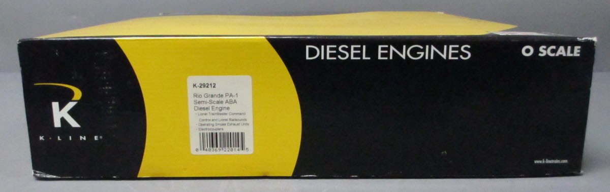 K-Line K-29212 O Semi-Scale Rio Grande PA-1 ABA Diesel Set with TMCC LN/Box