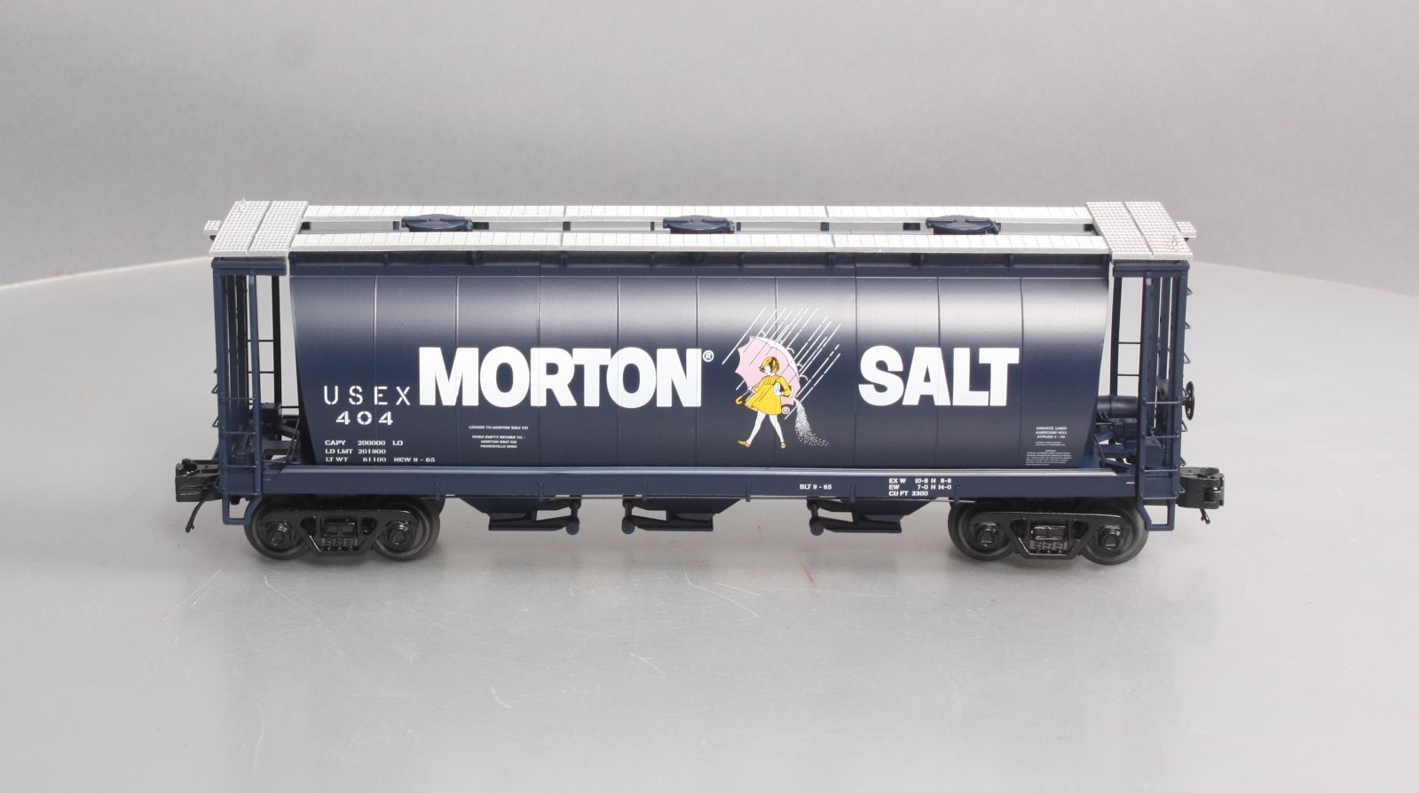MTH 20-97945 O Morton Salt 3-Bay Cylindrical Hopper Car #404 LN/Box