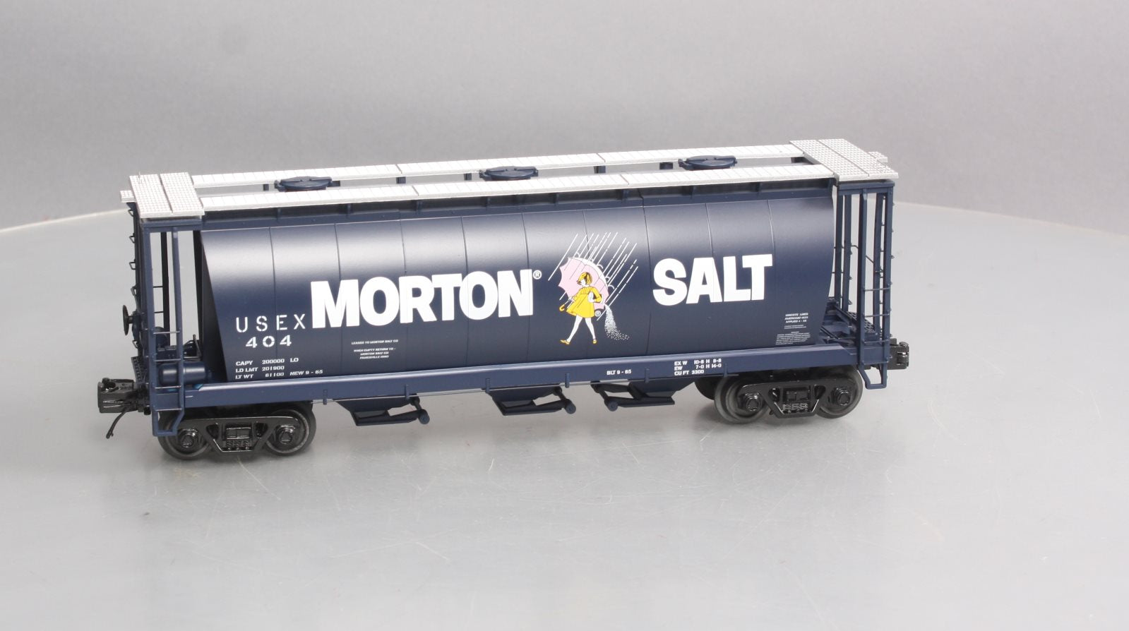 MTH 20-97945 O Morton Salt 3-Bay Cylindrical Hopper Car #404 LN/Box