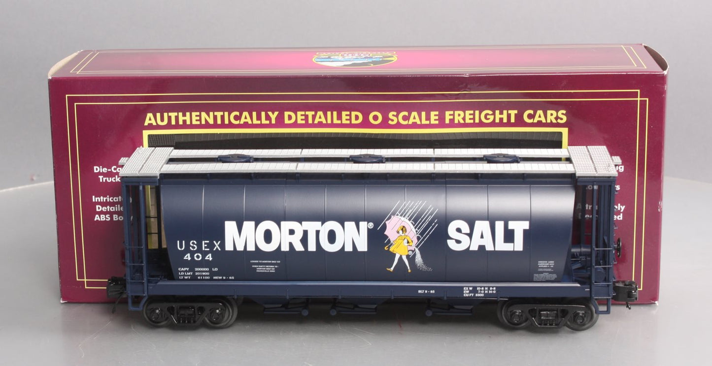 MTH 20-97945 O Morton Salt 3-Bay Cylindrical Hopper Car #404 LN/Box