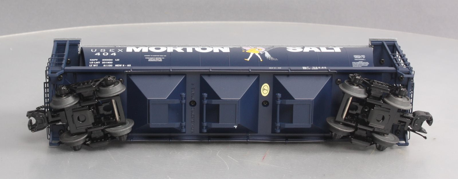 MTH 20-97945 O Morton Salt 3-Bay Cylindrical Hopper Car #404 LN/Box
