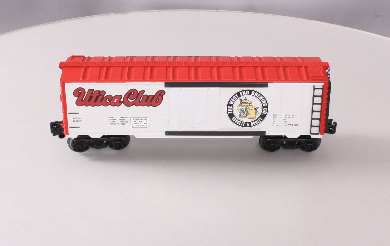 K-Line K759102 O Gauge Utica Club Reefer Car LN